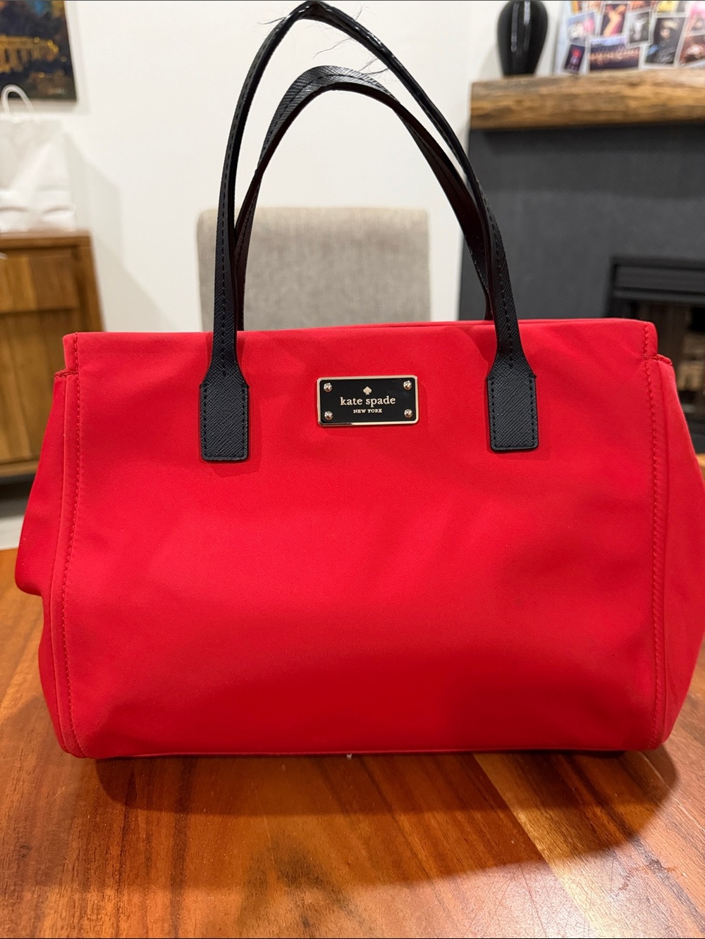 kate spade Red Tote with Black Handles